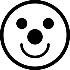 Clown Emoticon Variant Svg Line Art, Free Vectors File